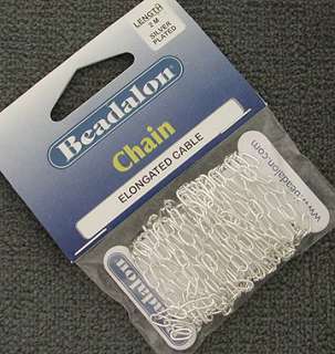Beadalon Silver Plated Elongated Cable Chain 3.4mm 2M  