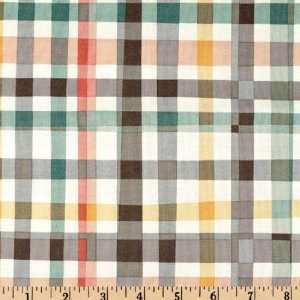  44 Wide Porcelina Plaid Cream Fabric By The Yard: Arts 