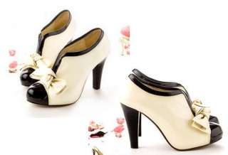   Beige Bow Pump Platform Women High Heel Shoes Four Sizes For Selection