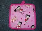 Handcrafted Potholder   BETTY BOOP with pink background, 8x8