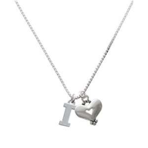  Greek Letter Gamma and Silver Heart Charm Necklace 