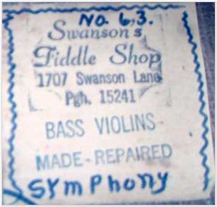 Swanson Double Bass 1965 Symphony Upright Bass  