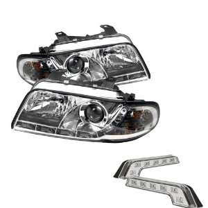  Audi A4 1PC DRL LED Chrome Projector Headlights and LED Day Time 