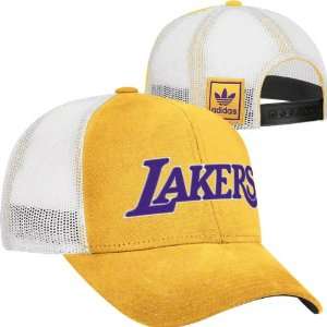  Los Angeles Lakers Gold adidas Originals Mesh Back Trucker 