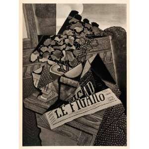 1939 Photogravure Juan Gris Geranium Vase Figaro Cubism Abstract Art 