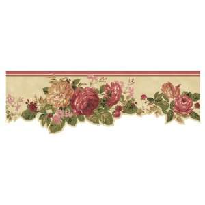 allen + roth Red Cottage Rose Wallpaper Border LW1340538  