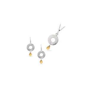  2.25 Cts Citrine Jewelry Set in Silver: Jewelry
