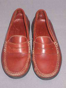 JP Tods Junior COGNAC Leather Moccasins Loafers sz 30  