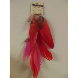 Pink Red Feather Hair Clip 