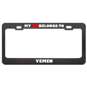  My Heart Belongs To Yemen Country Flag Metal License Plate 