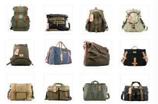Canvas Vintage Backpack rucksack Travel fossil tumi style  