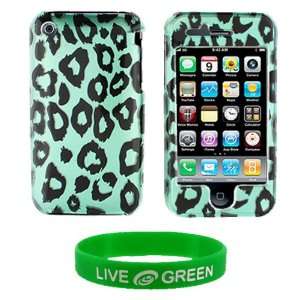  Green Leopard Design Snap On Hard Case for Apple iPhone 3G 
