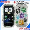 HTC Sensation 4G T Mobile Colorful Dog Paws Hard Case Cover +Screen 