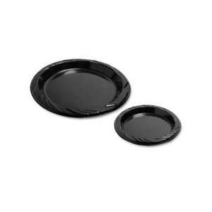 Plate, 125/PK, Black   Sold as 1 PK   Round plates are easy to clean 
