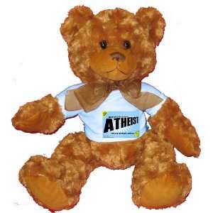   MOTHER COMES ATHEIST Plush Teddy Bear with BLUE T Shirt Toys & Games