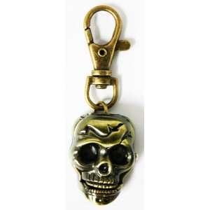   : Brass Coated Skull Face Charm Watch   Keychain Watch: Toys & Games
