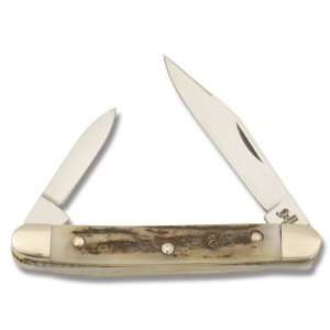 Hen & Rooster Pen Knife with Deer Stag Handle:  Sports 