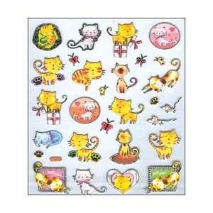   Colored Stickers Playful Kittens; 6 Items/Order Arts, Crafts & Sewing