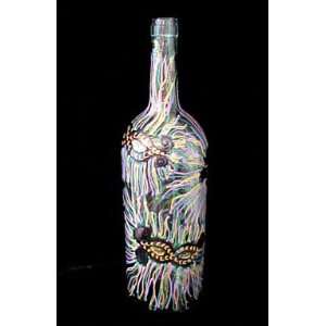 Mardi Gras Mask Design   Hand Painted   52 oz. Wine Bottle w/Stopper