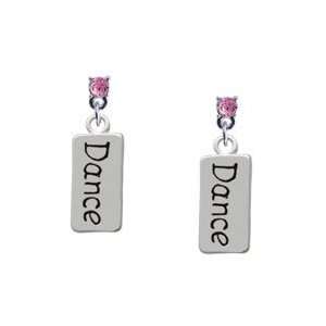  Dance Light Pink Swarovski Post Charm Earrings [Jewelry 