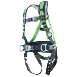 Construction Harness With Tongue Buckle Legs, Removable Belt And Side 
