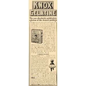  1909 Ad Charles Knox Sparkling Gelatine Dainty Desserts 