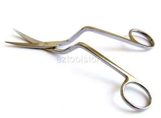 Pro BENT HANDLE Curved Embroidery Scissors Sewing SS   BH106