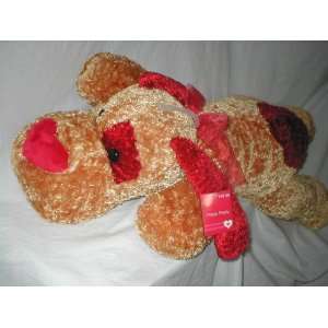  27 1/2 Plush Floppy Puppy with Red Bow Toys & Games