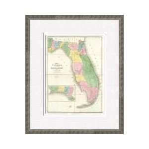  Map Of Florida 1839 Framed Giclee Print