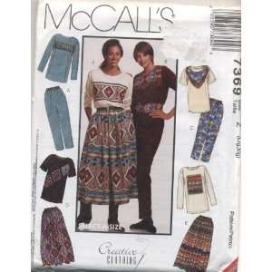  McCalls Womens Tops, Pants, Skirt and Belt Sewing Pattern 