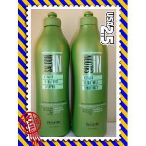 Saloon in Keratin Ultra Force Shampoo & Conditioner Set 33.8 Oz Litter 