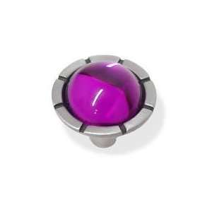  Amethyst Gem With Lines Glass Insert Knob 1 1/4 LQ 