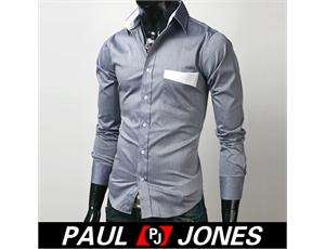   Patched Stylish Casual Dress Slim Fit Shirts IN 3 Colours 3 Size