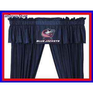   Blue Jackets Window Valance & 63in Drapes/Curtains: Sports & Outdoors