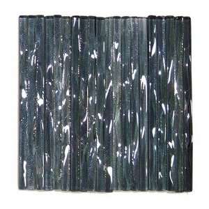  Murano Glass Tiles 4 x 4 Clear Black Diamond 2 pack