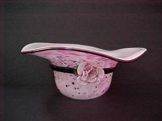 Fabulous Estate Italian Murano Art Glass Bowl in shape of Ladies Hat 
