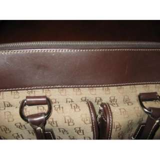 Dooney & Bourke Signature Fabric Pocket Tote w/Leather Trim + Cosm Bag 