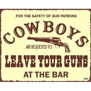   Leave Guns Vintage Metal Art Western Retro Tin Sign: Home & Kitchen