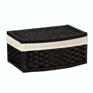  Curved Lined Basket With Lid Black