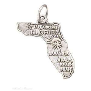  Sterling Silver FLORIDA State Charm: Jewelry
