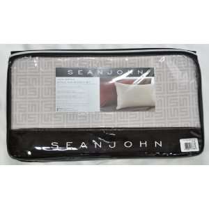  Sean John 100% Cotton Beige Striped 6 Piece Queen Sheets 