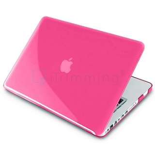 Clear Pink Hard Plastic Snap on Cover Shell Case For Macbook Pro 13 