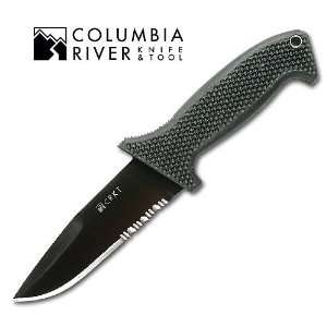  Columbia River Spear Knife Serrated SOTFB Black: Sports 
