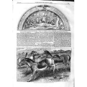    1859 KIANG WILD HORSE TIBET BRONZE PANEL WASHINGTON