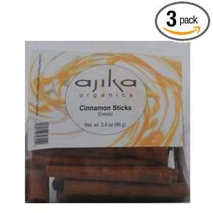 Ajika Organic Cinnamon Sticks, 3.4 Ounce (Pack of 3)  