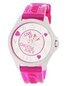 New* Juicy Couture Watch Pink Rubber Live For Sugar with Original Box 