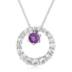  Sterling Silver White Topaz and Amethyst Three in One 
