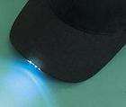 BATTERY POWERED HAT ADJUSTABLE BLACK BASEBALL CAP WITH 5 BRIGHT LED 