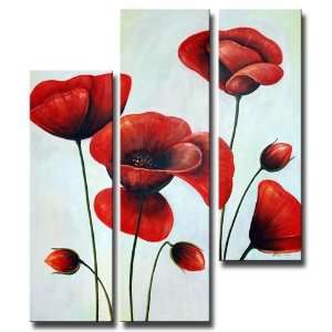  Ruby Red Poppies Canvas Art: Home & Kitchen