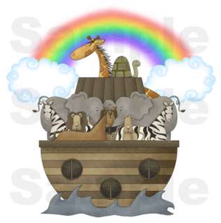 You put the 16 sheets together to make this mural of Noahs Ark.
